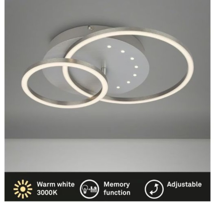 BRILONER LED Deckenleuchte, 40 cm, Memory, 26W, 2550lm, Aluminium, 3773019