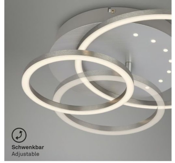 BRILONER LED Deckenleuchte, 40 cm, Memory, 26W, 2550lm, Aluminium, 3773019