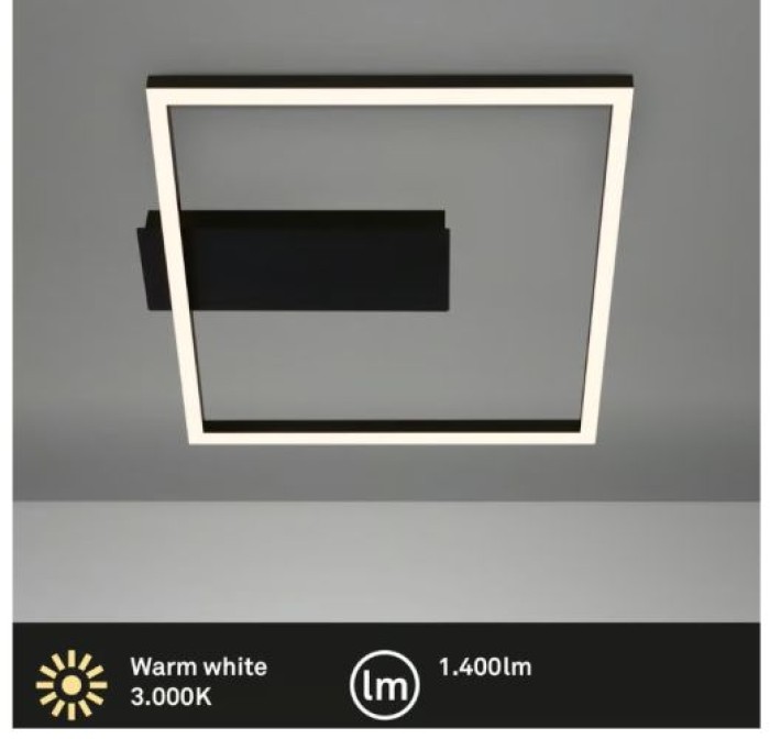 BRILONER LED Deckenleuchte, 32 cm, 14W, 400lm, schwarz, 3771015