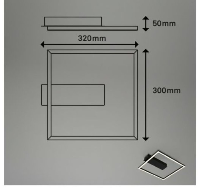 BRILONER LED Deckenleuchte, 32 cm, 14W, 400lm, schwarz, 3771015