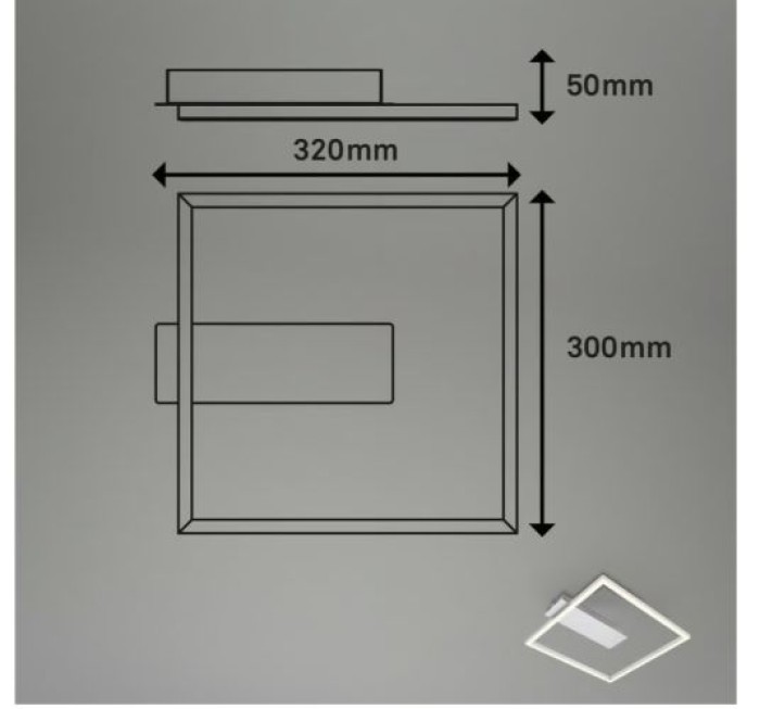 BRILONER LED Deckenleuchte, 32 cm, 14W, 400lm, Aluminium, 3771019