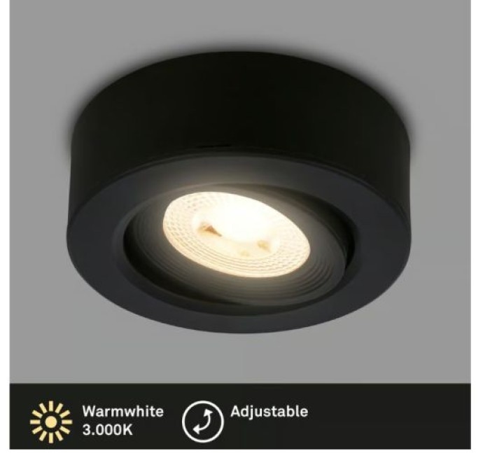 BRILONER - 2 in 1 LED Aufbauspot und Einbaustrahler schwenkbar, warmweißes Licht, 5W, 230V, 7991015