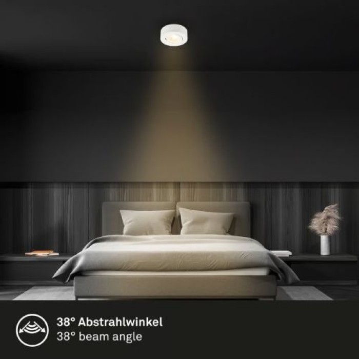 BRILONER - 2 in 1 LED Aufbauspot und Einbaustrahler schwenkbar, warmweißes Licht, 5W, 230V, 7991016