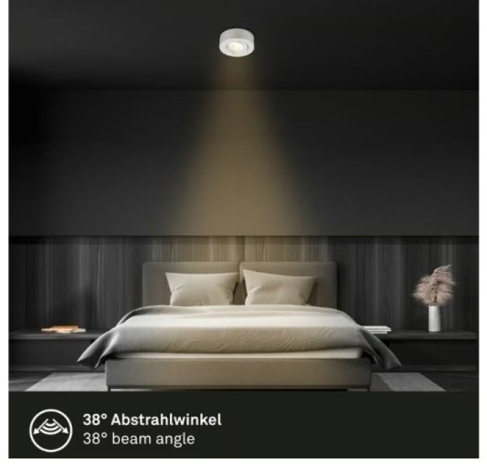 BRILONER - 2 in 1 LED Aufbauspot und Einbaustrahler schwenkbar, warmweißes Licht, 5W, 230V, 7991014