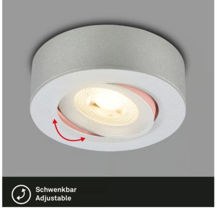 BRILONER - 2 in 1 LED Aufbauspot und Einbaustrahler schwenkbar, warmweißes Licht, 5W, 230V, 7991014
