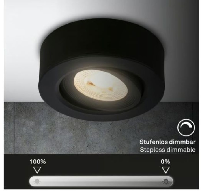 BRILONER - 2 in 1 LED Aufbauspot und Einbaustrahler schwenkbar, Ø90mm, warmweißes Licht, 230V, 7990015