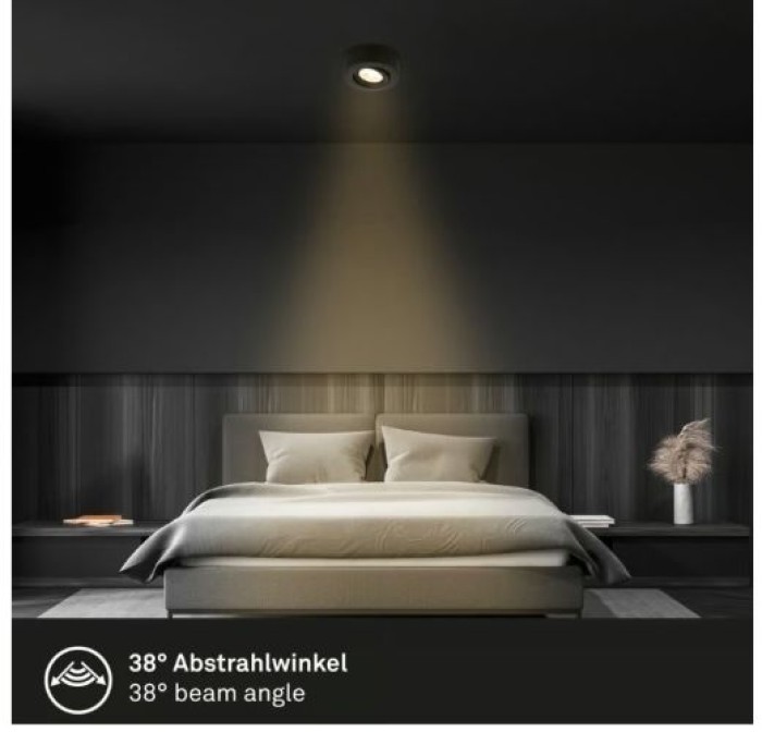 BRILONER - 2 in 1 LED Aufbauspot und Einbaustrahler schwenkbar, Ø90mm, warmweißes Licht, 230V, 7990015