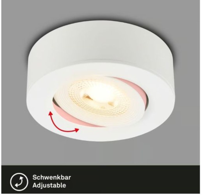 BRILONER - 2 in 1 LED Aufbauspot und Einbaustrahler schwenkbar, Ø90mm, warmweißes Licht, 230V, 7990016