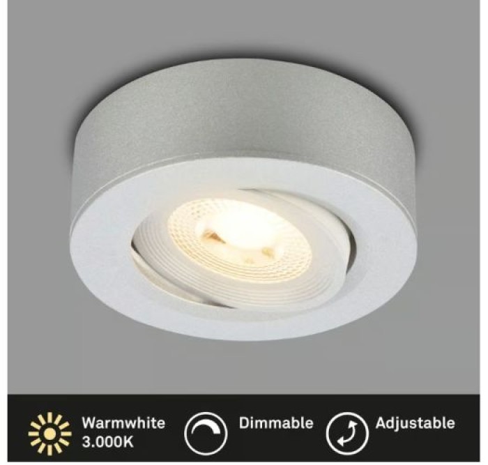 BRILONER - 2 in 1 LED Aufbauspot und Einbaustrahler schwenkbar, Ø90mm, warmweißes Licht, 230V, 7990014