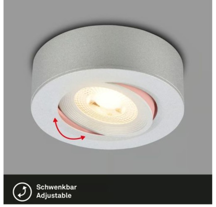 BRILONER - 2 in 1 LED Aufbauspot und Einbaustrahler schwenkbar, Ø90mm, warmweißes Licht, 230V, 7990014