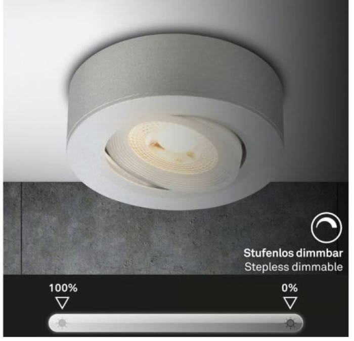 BRILONER - 2 in 1 LED Aufbauspot und Einbaustrahler schwenkbar, Ø90mm, warmweißes Licht, 230V, 7990014