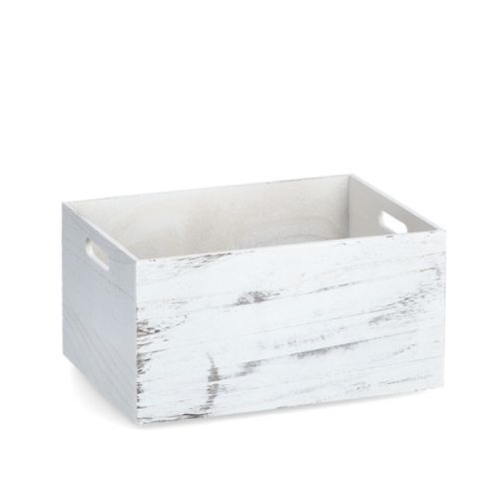 Zeller Aufbewahrungs Kiste Rustic weiß, Holz, 35x25x18,5 cm, 15134