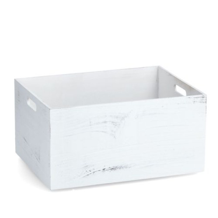 Zeller Aufbewahrungs Kiste Rustic weiß, Holz, 40x30x20,5 cm, 15135