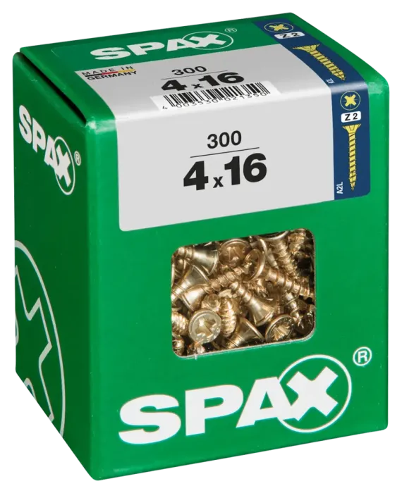 SPAX Universalschraube, 4 x 16 mm, 300 Stück, Vollgewinde, Senkkopf, Kreuzschlitz Z2, 4CUT, YELLOX, 4081020400167 3