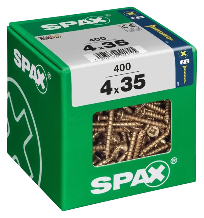 SPAX Universalschraube, 4 x 35 mm, 400 Stück, Vollgewinde, Senkkopf, Kreuzschlitz Z2, 4CUT, YELLOX, 4081020400358 3