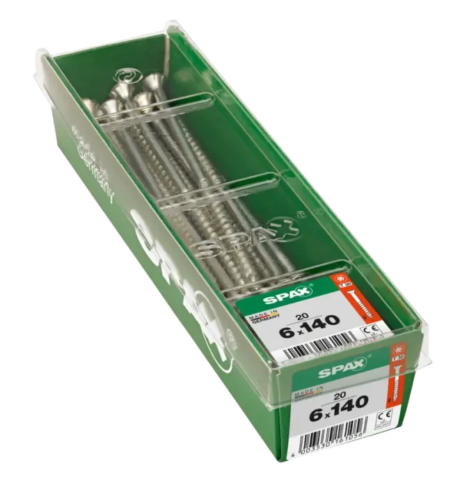 SPAX Universalschraube, 6 x 140 mm, 20 Stück, Teilgewinde, Senkkopf, T-STAR plus T30, 4CUT, WIROX, 4191010601412 3