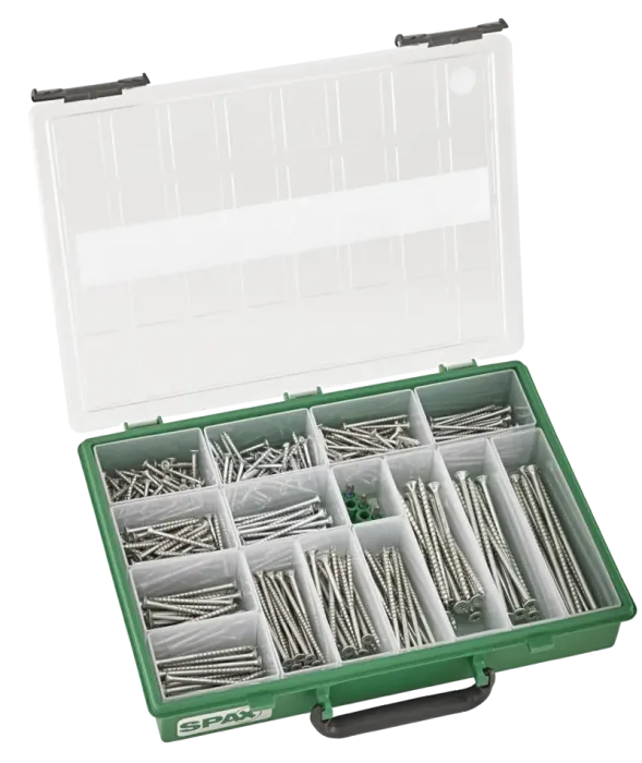 SPAX Sortiment Koffer, Schrauben-Set mit 14 Abmessungen, 387 Stück, Senkkopf, T-STAR plus, WIROX, 4000001991169 2