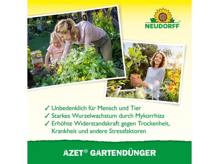 Neudorff Azet GartenDünger – Bio Gartendünger mit natürlicher Langzeitwirkung, 5 kg, 1285