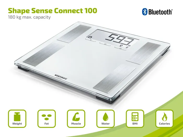 Soehnle Connect-Körperanalysewaage Shape Sense Connect 100 mit Bluetooth, 63872
