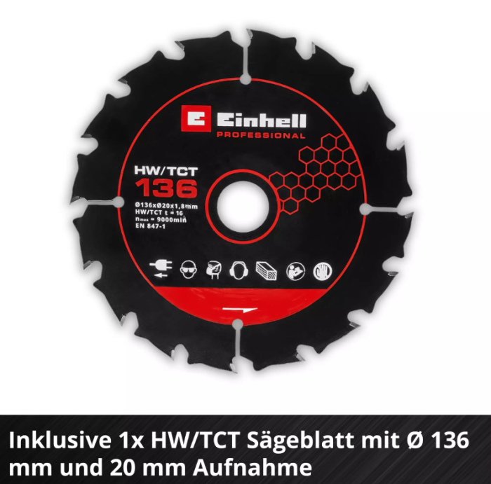 Einhell PROFESSIONAL Akku-Handkreissäge TP-CS 18/136-C Li BL - Solo, 4331240