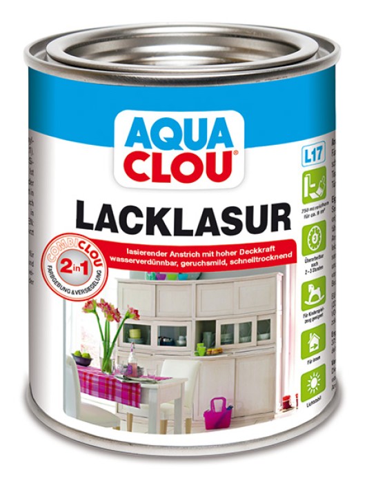 Clou Aqua Combi-Clou Lack-Lasur, weiß, 750 ml, 945437