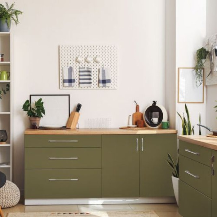 d-c-fix Klebefolie Olive green, 45 cm x 2 m, selbstklebende Deko-Folie für Möbel, F3460713