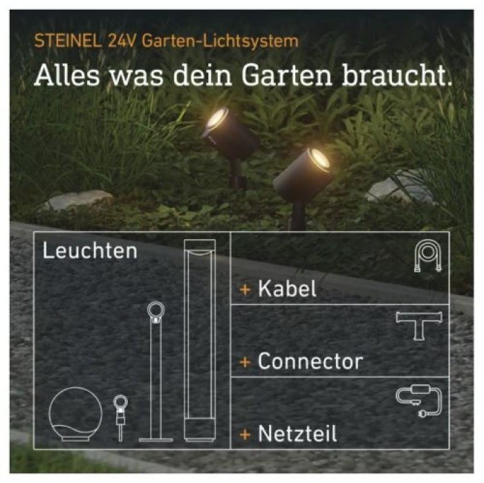 Steinel 100 W Netzteil 24V, 24V-Garten Zubehör, IP67, 089269