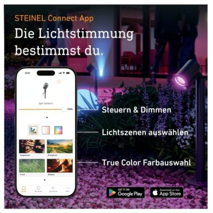 Steinel Wegeleuchte Spot Way SC 24V, RGBWW, Bewegungsmelder, App-Steuerung, 089320