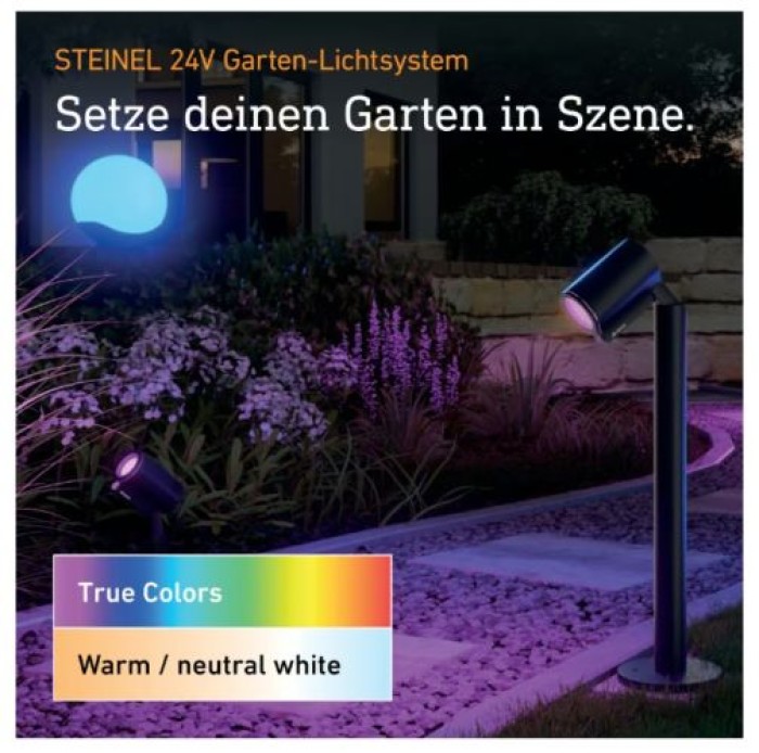 Steinel Gartenstrahler Spot Garden SC 24V, Bewegungsmelder, App-Steuerung, 089344