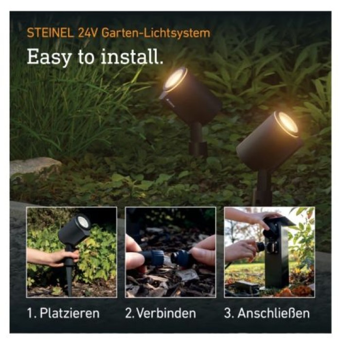 Steinel Gartenstrahler Spot Garden SC 24V, Bewegungsmelder, App-Steuerung, 089344