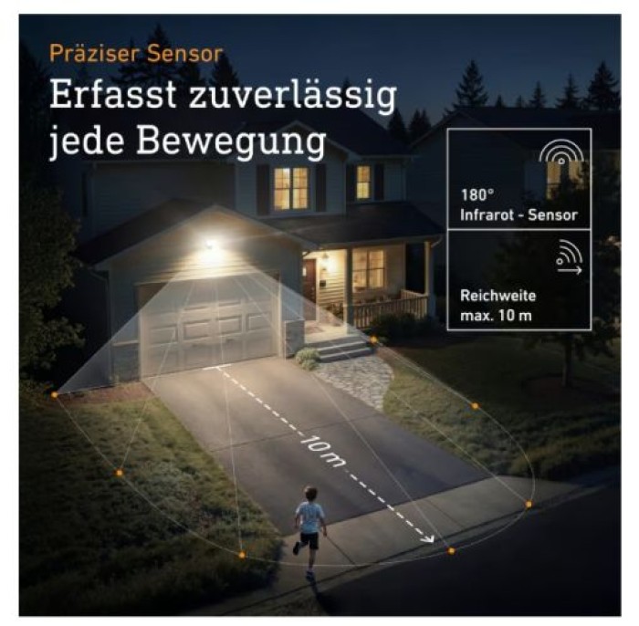 Steinel LED Strahler XLED Protect S Weiß, 180°/10 m Bewegungsmelder, 089894