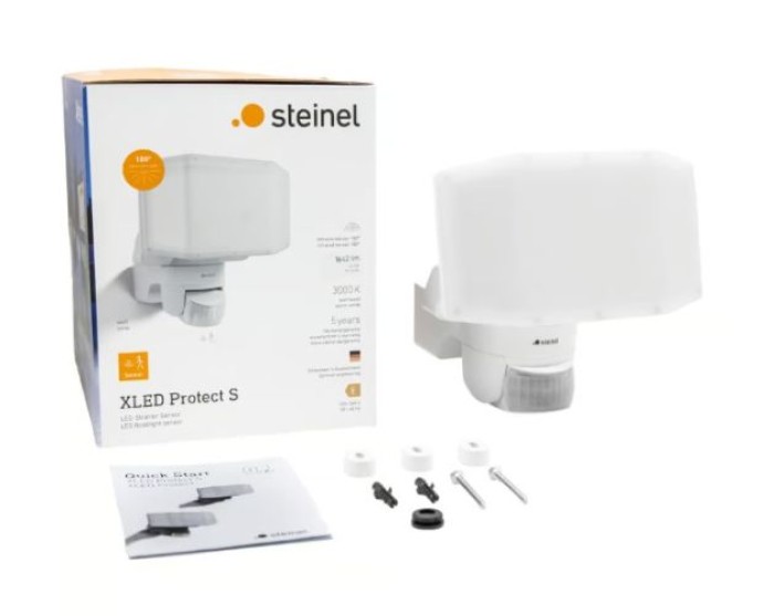 Steinel LED Strahler XLED Protect S Weiß, 180°/10 m Bewegungsmelder, 089894