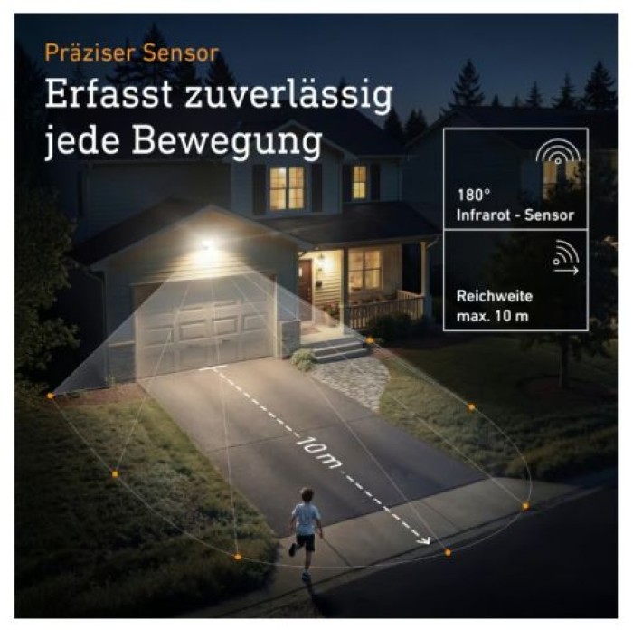 Steinel LED Strahler XLED Protect S Anthrazit, 180°/10 m Bewegungsmelder, 090012