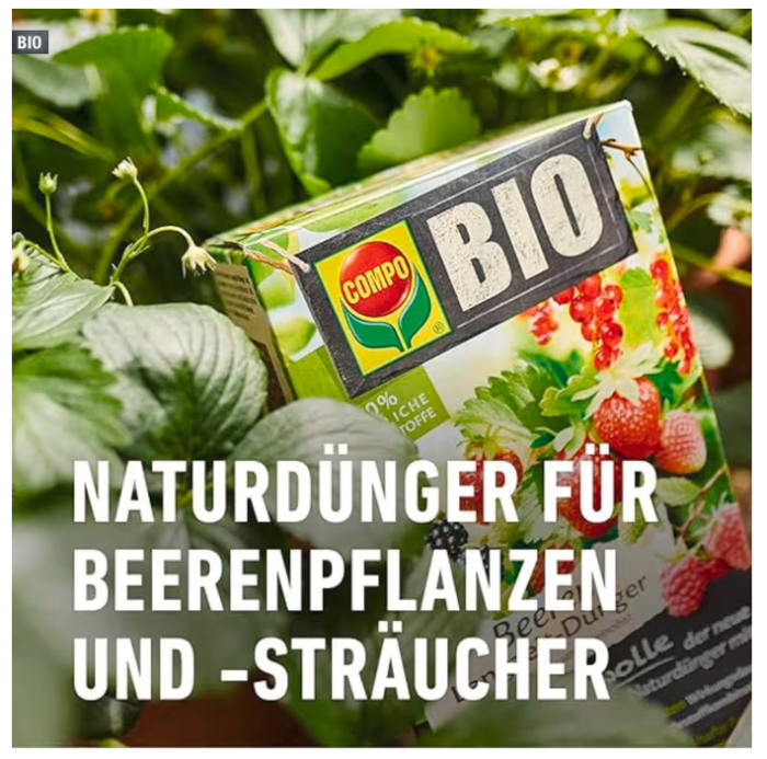 COMPO BIO Beeren- und Obst Dünger mit Schafwolle, 2 kg, 26727