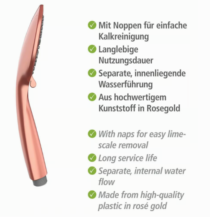 Wenko Duschkopf Mod. Young Roségold Ø 11 cm, 23943100