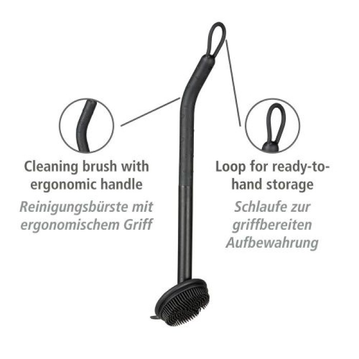 WENKO Spülbürste Cuvo, Reinigungsbürste mit ergonomischem Griff & Schaber, 55033100