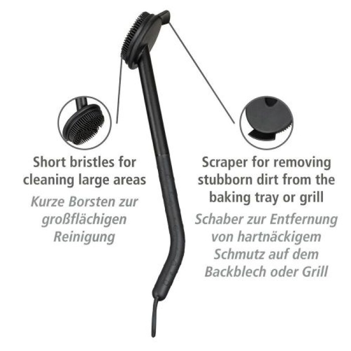 WENKO Spülbürste Cuvo, Reinigungsbürste mit ergonomischem Griff & Schaber, 55033100