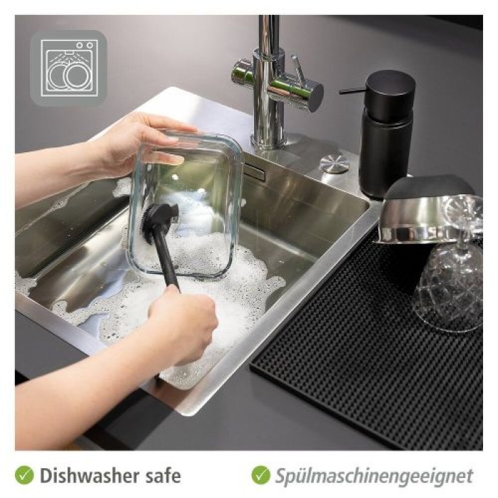 WENKO Spülbürste Cuvo, Reinigungsbürste mit ergonomischem Griff & Schaber, 55033100