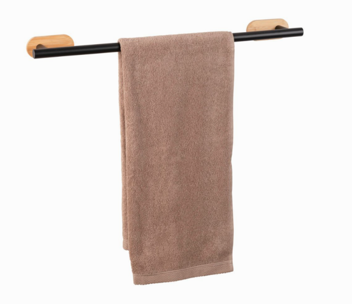Wenko Turbo-Loc® Badetuchstange Uno Mod. Orea Bamboo Befestigung ohne bohren, 25369100