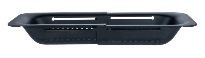WENKO Spülbeckensieb Sivo, ausziehbares Küchensieb, Schwarz, 55012100