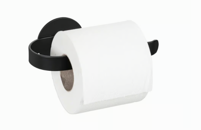 WENKO Turbo-Loc® Toilettenpapierhalter Mod. Bivio Black matt aus Aluminium,  26065100