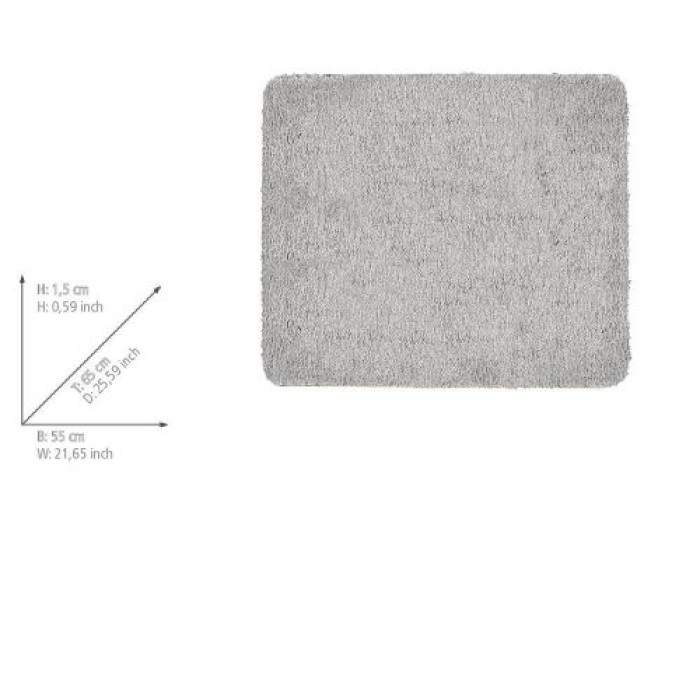 Wenko Badteppich Badia, grau, Polyester, 55x65 cm rutschhemmend, fusselfrei, 26270100