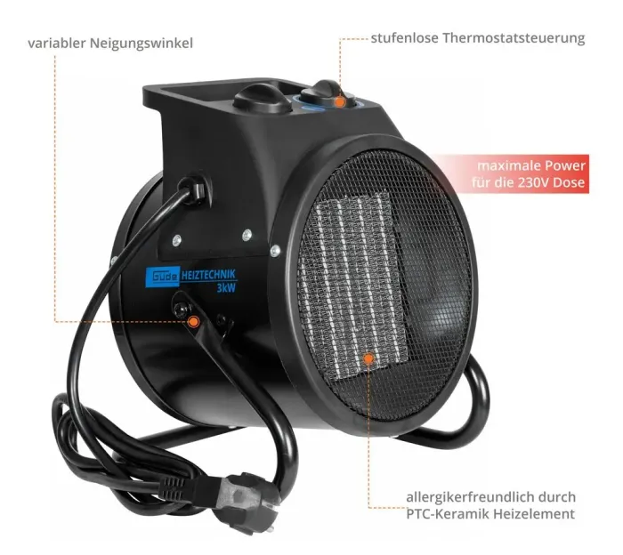 Güde Elektroheizer GEH 3000 P, 85137 Güde Elektroheizer GEH 3000 P, 85137
