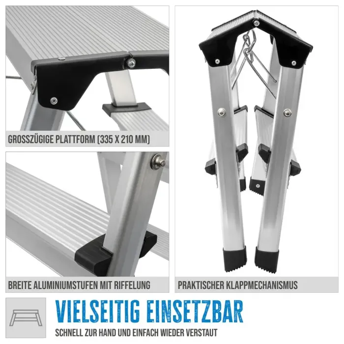 Güde Aluminium Trittleiter GAT 2 Stufen, 40963