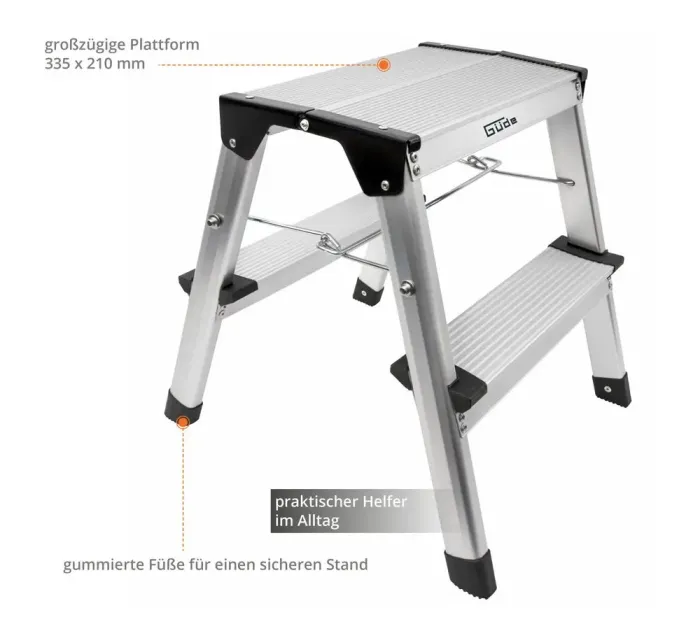 Güde Aluminium Trittleiter GAT 2 Stufen, 40963
