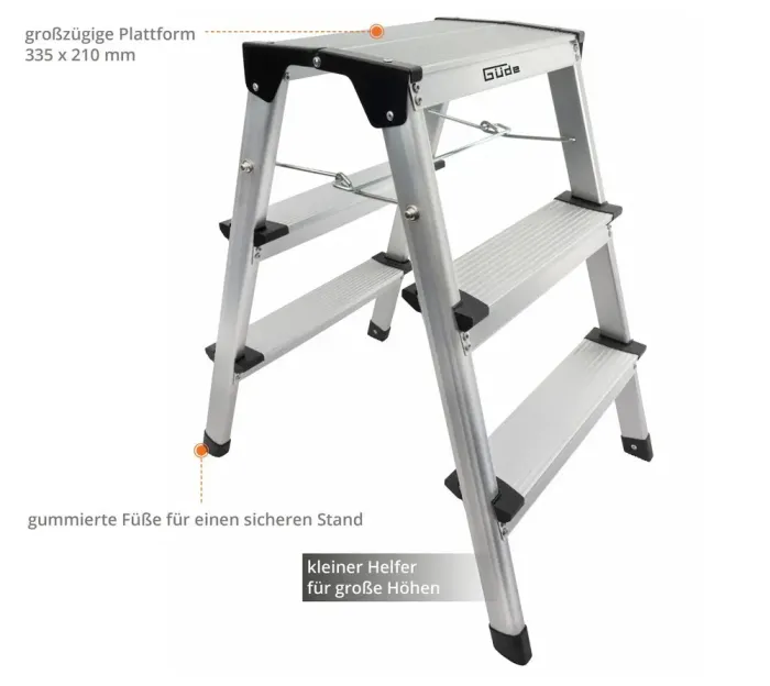 Güde Aluminium Trittleiter GAT 3 Stufen, 40964