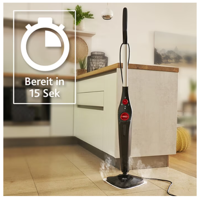 Vileda Steam Plus Dampfreiniger mit 2 Mikrofaserpads, 765101