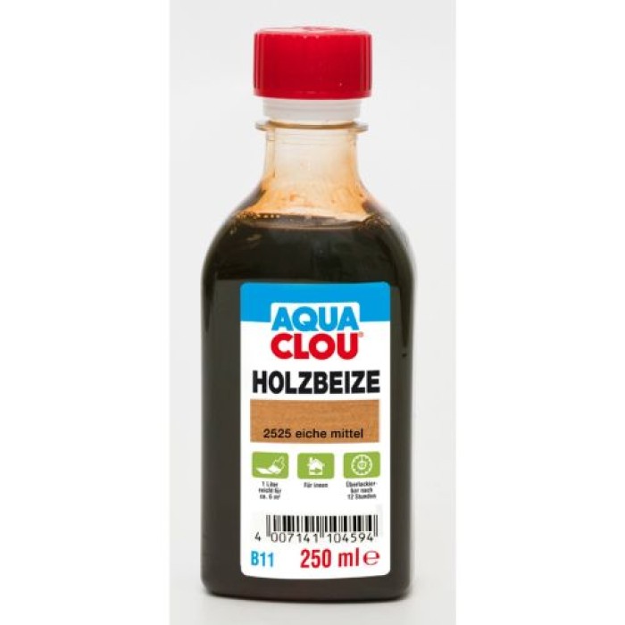 Clou B11 Aqua Holzbeize 250ml Nr: 2525 Eiche mittel, 2014071