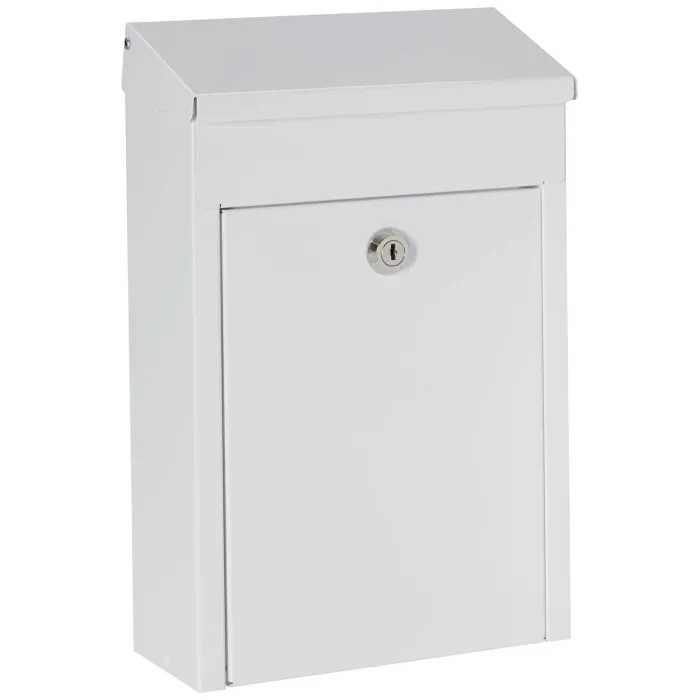 CASAYA Briefkasten BK 100, eckig, Stahlblech, weiß, 180000CAS
