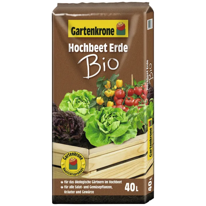 Gartenkrone Bio Hochbeeterde 40l, , für Salat- und Gemüsepflanzen, Kräuter und Gewürze,  26163